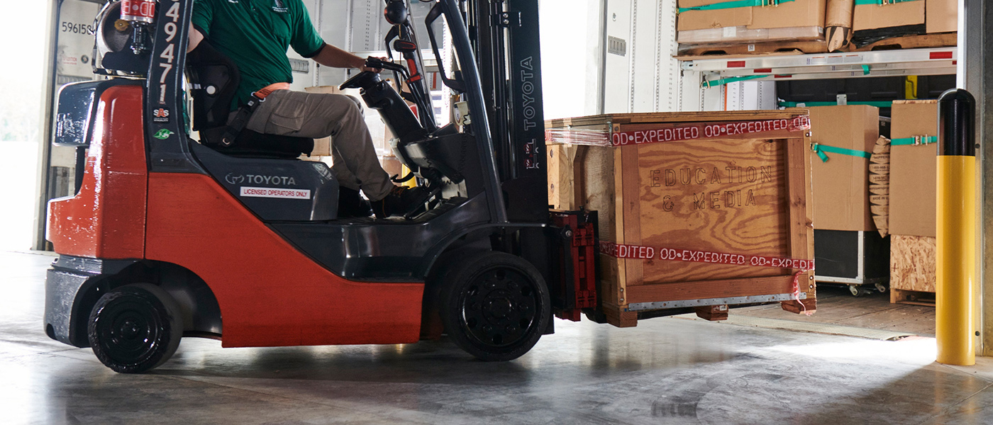 Expedited Freight on a forklift